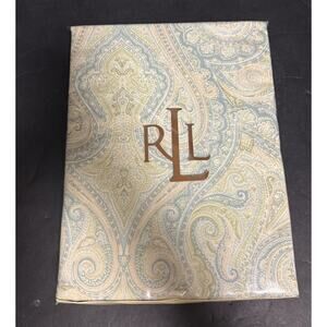 Ralph Lauren Fenton Paisley Yellow Green 60 IN X 104 IN Oblong Tablecloth Sealed